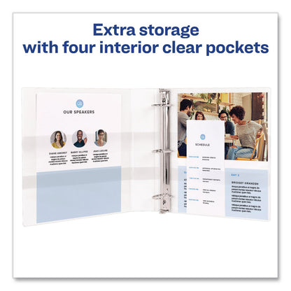 Avery® Durable View Binder with DuraHinge and EZD Rings, 3 Rings, 1.5" Capacity, 11 x 8.5, White, 12/Carton (AVE09401CT)
