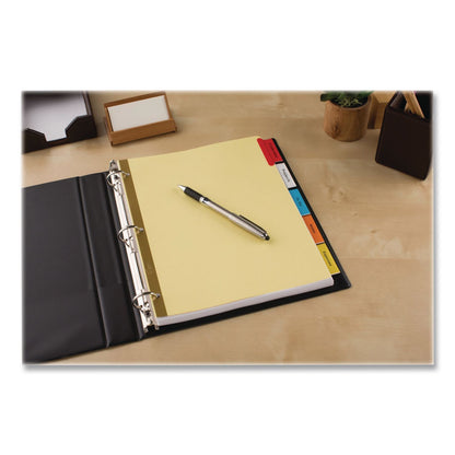 Avery® Insertable Big Tab Dividers, 5-Tab, Double-Sided Gold Edge Reinforcing, 11 x 8.5, Buff, Assorted Tabs, 48 Sets/Carton (AVE11109CT)