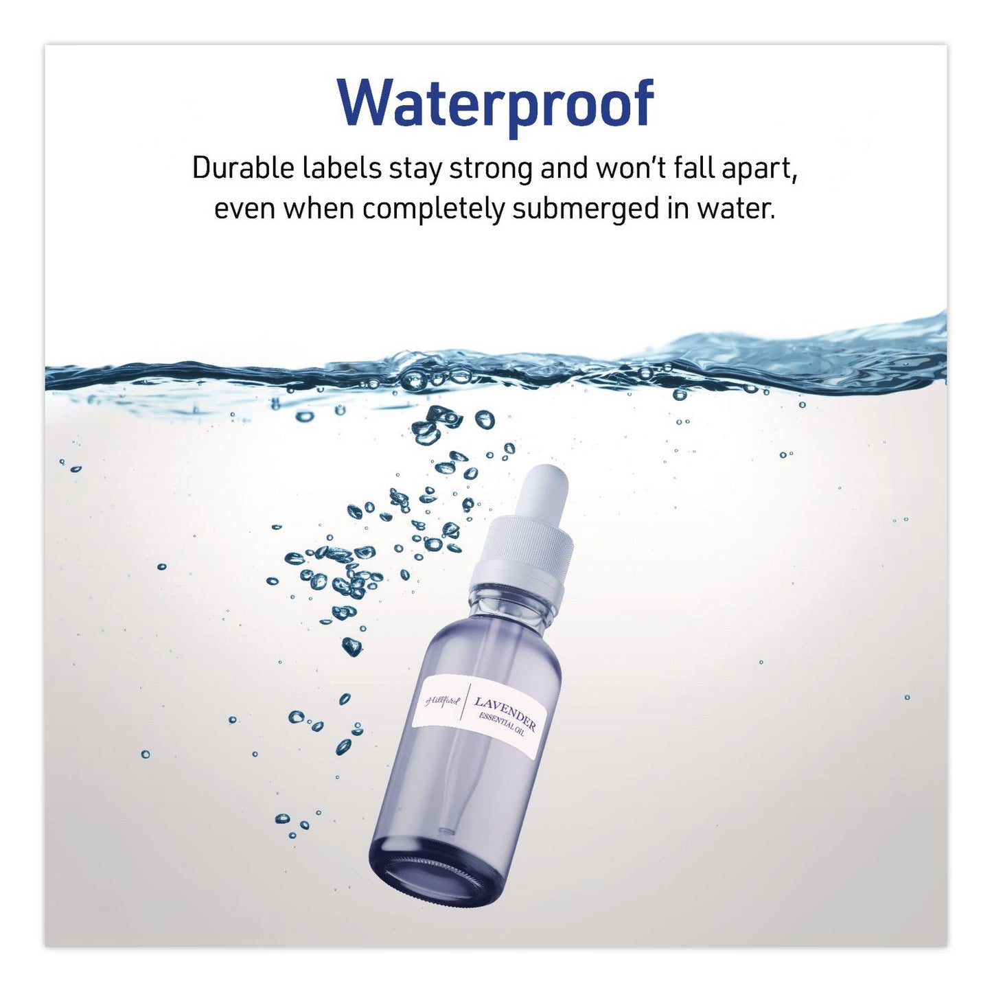 Avery® Waterproof Film Address Labels with Sure Feed Technology. Laser, 1 x 2.63, White, 30/Sheet, 10 Sheets/Pack (AVE15509)