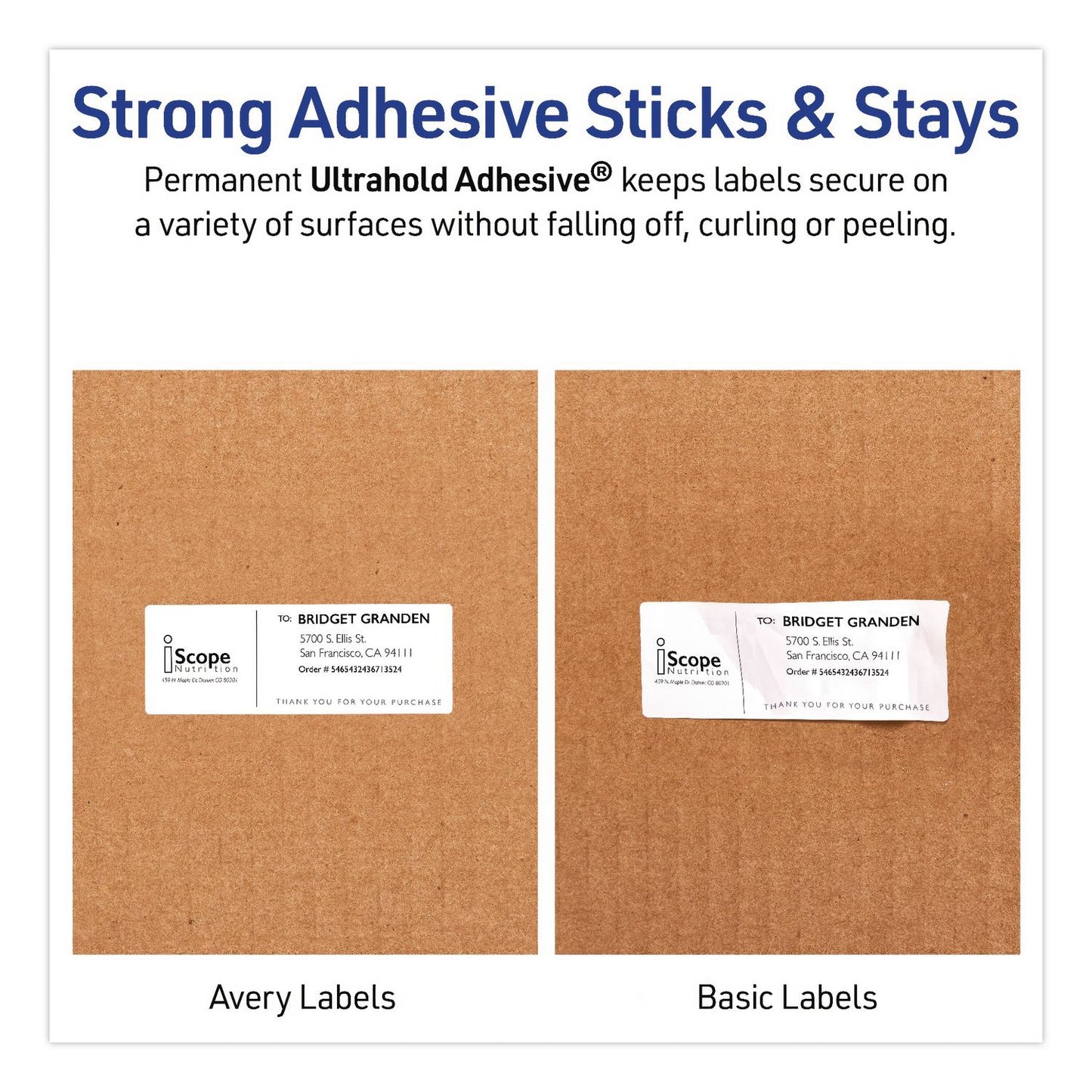 Avery® Waterproof Film Address Labels with Sure Feed Technology. Laser, 1 x 2.63, White, 30/Sheet, 10 Sheets/Pack (AVE15509)