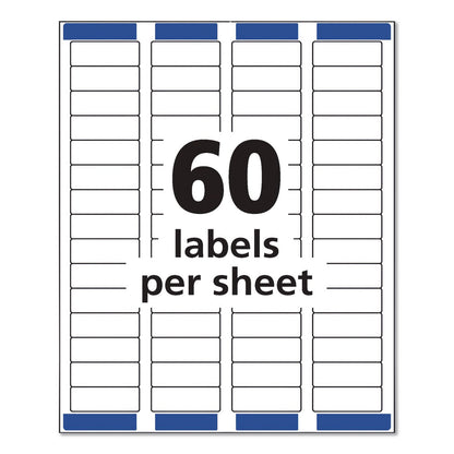 Avery® Easy Peel Return Address Labels with Sure Feed Technology, Inkjet, 0.66 x 1.75, Matte Clear, 60/Sheet, 10 Sheets/Pack (AVE18695)