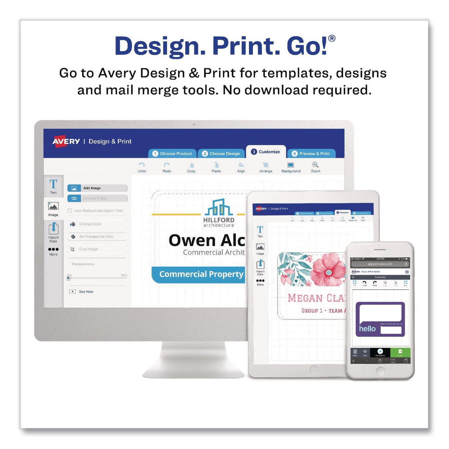 Avery® Name Badge Insert Refills, Horizontal, 3 x 4, White, 600/Pack (AVE35392)