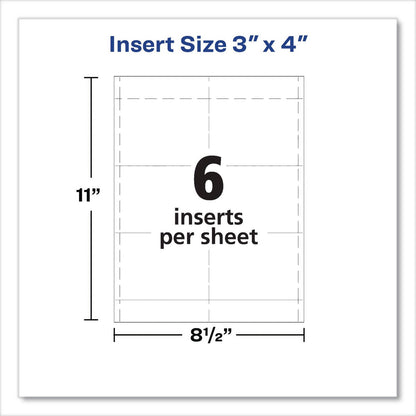 Avery® Name Badge Insert Refills, Horizontal, 3 x 4, White, 600/Pack (AVE35392)