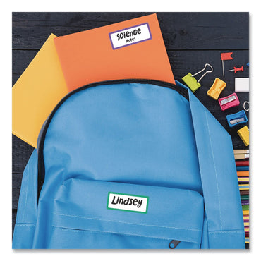 Avery® No-Iron Fabric Labels, Rainbow Border, Handwrite Only, 0.75 x 1.75, White, 12/Sheet, 2 Sheets/Pack (AVE40706)