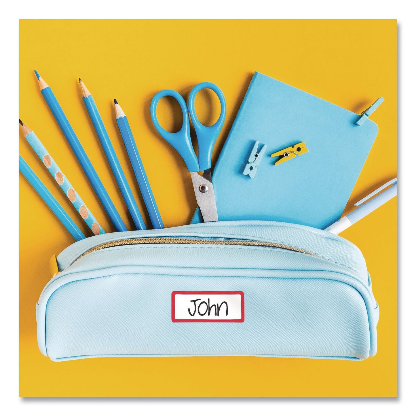 Avery® No-Iron Fabric Labels, Rainbow Border, Handwrite Only, 0.75 x 1.75, White, 12/Sheet, 2 Sheets/Pack (AVE40706)