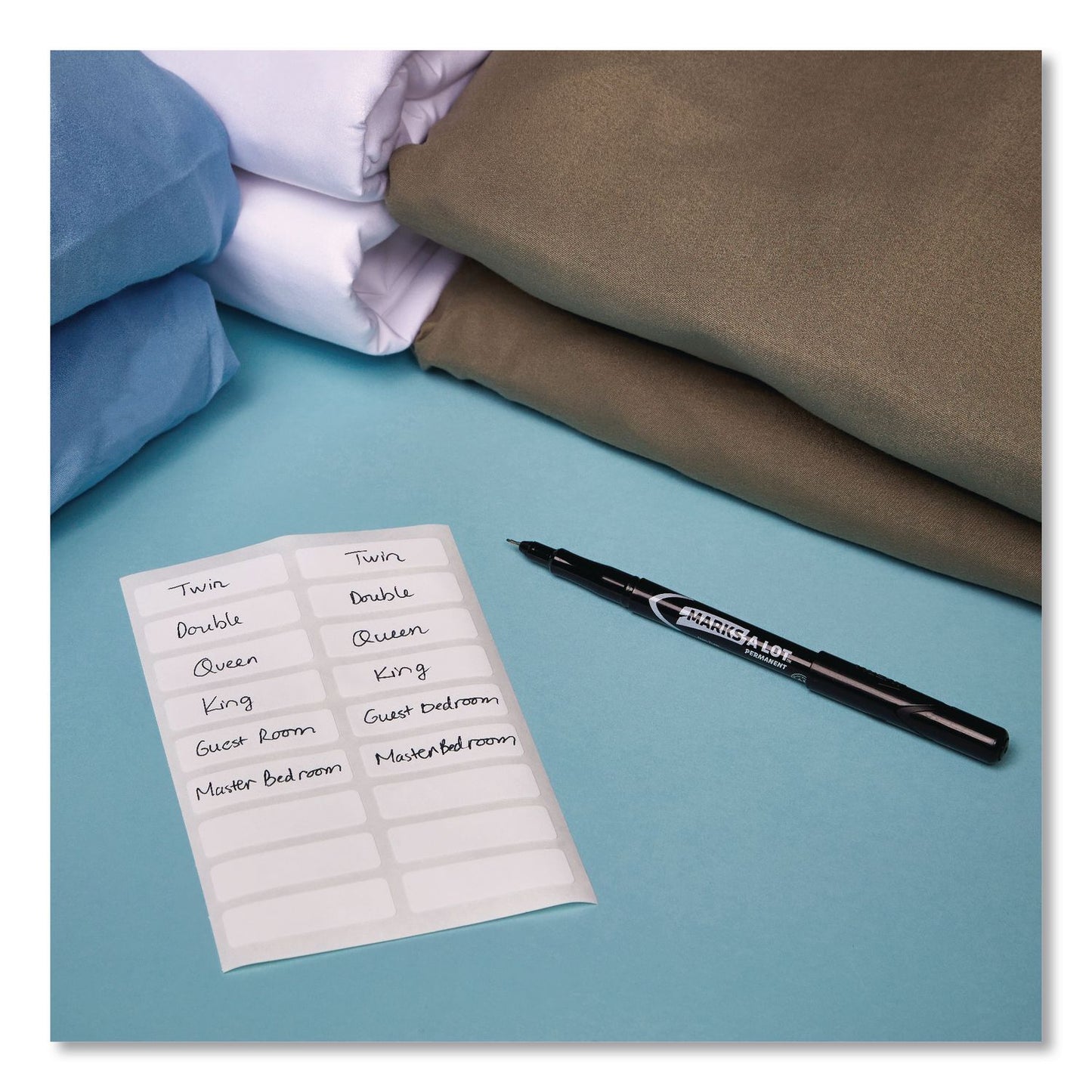 Avery® No-Iron Fabric Labels, Handwrite Only, 0.5 x 1.75, White, 18/Sheet, 10 Sheets/Pack (AVE40721)