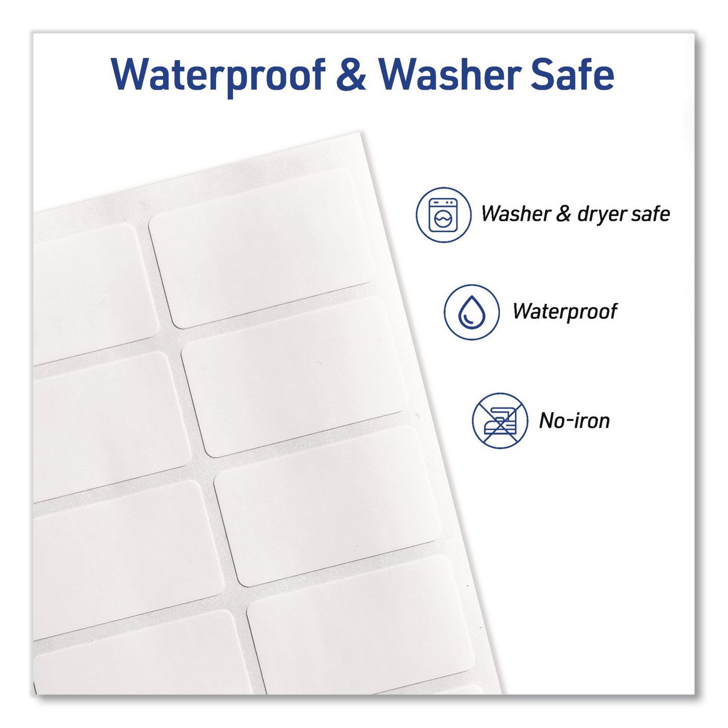 Avery® No-Iron Fabric Labels, Handwrite Only, 1 x 1.75, White, 10/Sheet, 10 Sheets/Pack (AVE40723)