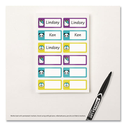 Avery® No-Iron Fabric Labels, Character/Colored Border, Handwrite Only, 0.75 x 1.75, White, 12/Sheet, 2 Sheets/Pack (AVE40770)