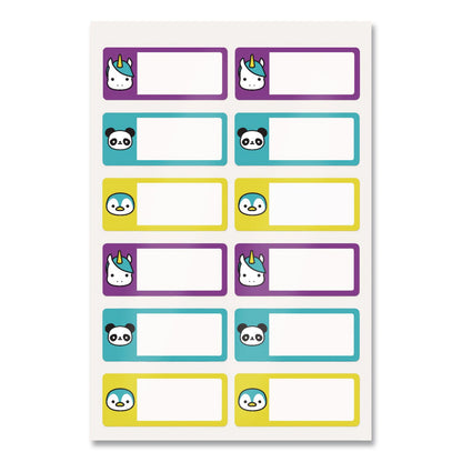 Avery® No-Iron Fabric Labels, Character/Colored Border, Handwrite Only, 0.75 x 1.75, White, 12/Sheet, 2 Sheets/Pack (AVE40770)