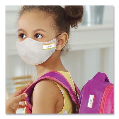 Avery® No-Iron Fabric Labels, Multicolored Border, Handwrite Only, 0.75 x 1.75, White, 12/Sheet, 2 Sheets/Pack (AVE40774)