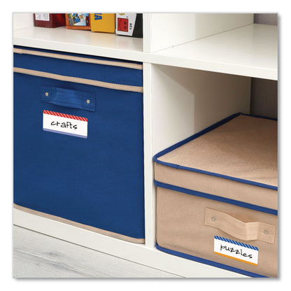 Avery® No-Iron Fabric Labels, Multicolored Border, Handwrite Only, 0.75 x 1.75, White, 12/Sheet, 2 Sheets/Pack (AVE40774)