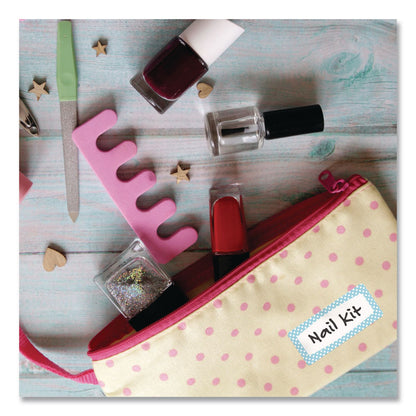 Avery® No-Iron Fabric Labels, Pastel Borders, Handwrite Only, 0.75 x 1.75, White, 12/Sheet, 2 Sheets/Pack (AVE40775)