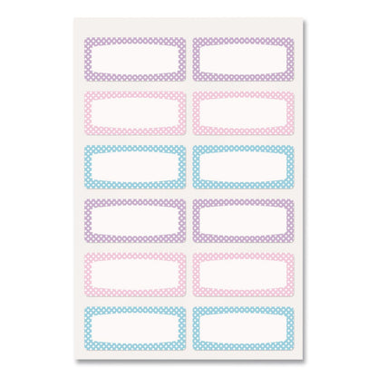 Avery® No-Iron Fabric Labels, Pastel Borders, Handwrite Only, 0.75 x 1.75, White, 12/Sheet, 2 Sheets/Pack (AVE40775)