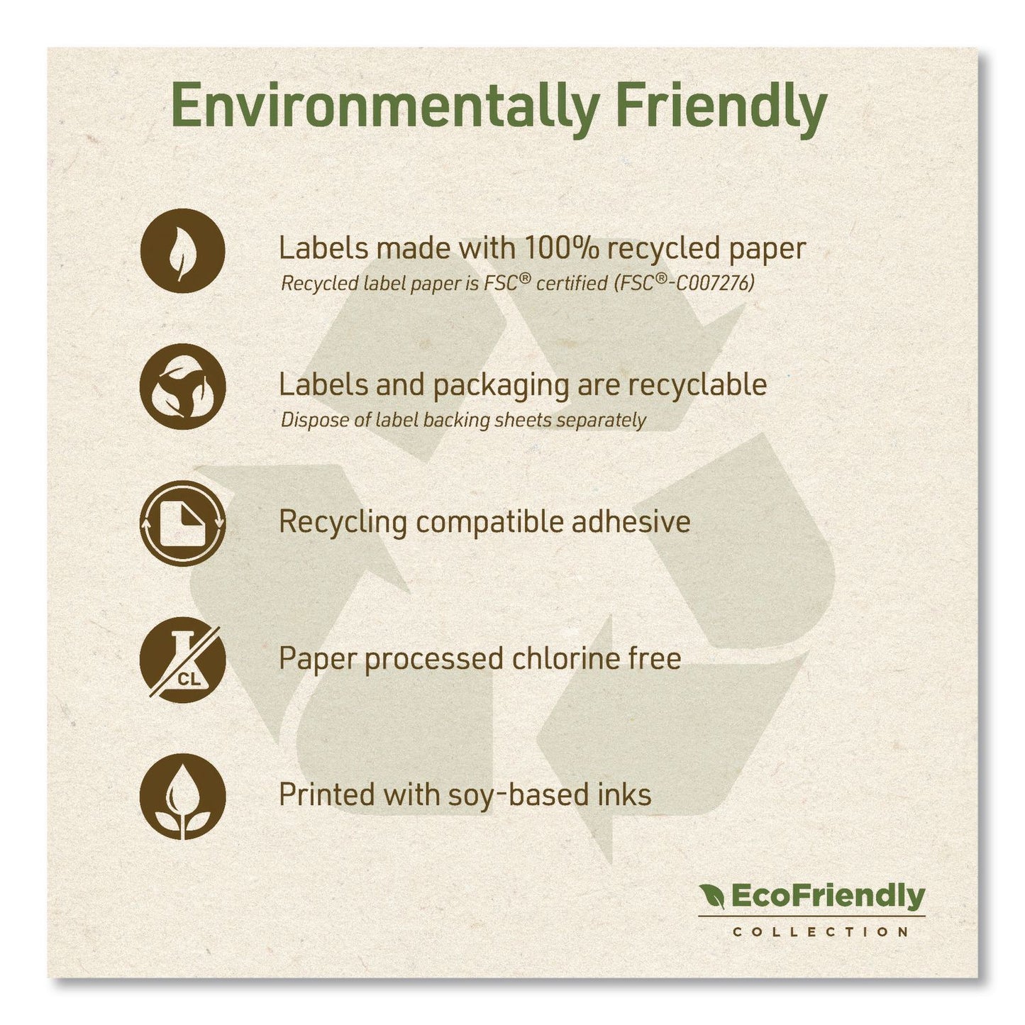 Avery® EcoFriendly Recycled Return Address Labels, Inkjet/Laser, 0.66 x 1.75, White, 60/Sheet, 10 Sheets/Pack (AVE48806)