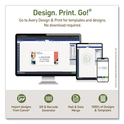 Avery® EcoFriendly Recycled Return Address Labels, Inkjet/Laser, 0.66 x 1.75, White, 60/Sheet, 10 Sheets/Pack (AVE48806)