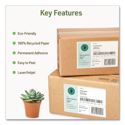 Avery® EcoFriendly Recycled Shipping Labels, Inkjet/Laser, 5.5 x 8.5, White, 2/Sheet, 10 Sheets/Pack (AVE48808)