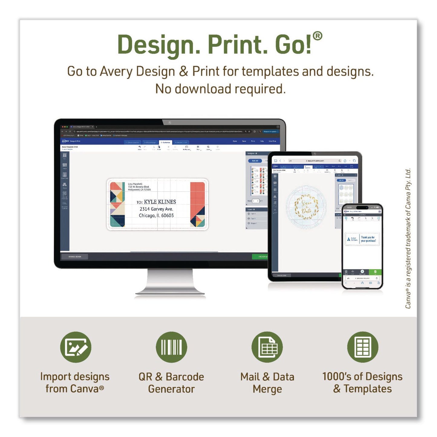 Avery® EcoFriendly Recycled Shipping Labels, Inkjet/Laser, 5.5 x 8.5, White, 2/Sheet, 10 Sheets/Pack (AVE48808)