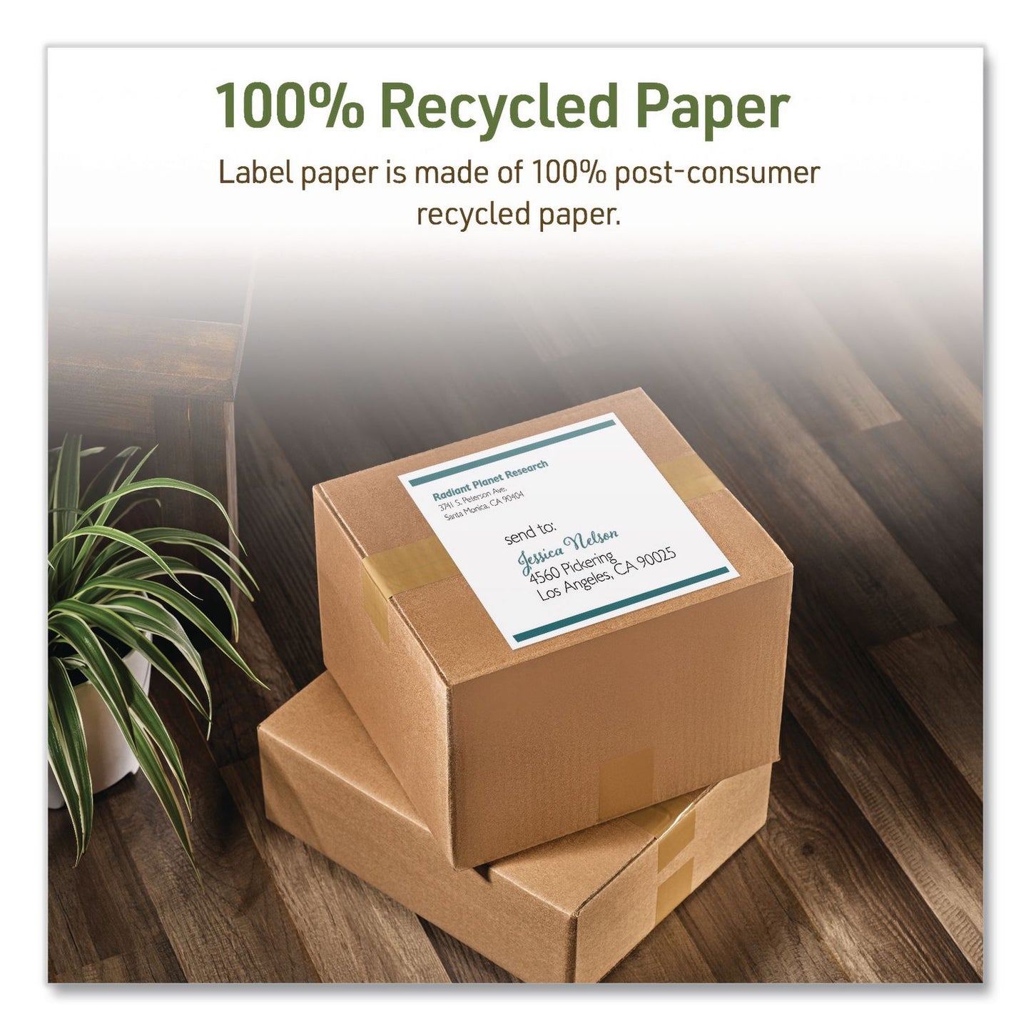 Avery® EcoFriendly Recycled Shipping Labels, Inkjet/Laser, 8.5 x 11, White, 1/Sheet, 10/Pack (AVE48809)