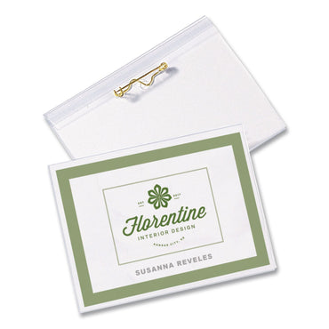 Avery® Pin-Style Badge Holder with Laser/Inkjet Insert, Top Load, 3.5 x 2.25, White, 24/Pack (AVE74652PK)