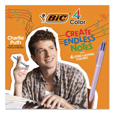 BIC® 4-Color Multi-Color Ballpoint Pen, Retractable, Medium 1 mm, Black/Blue/Green/Red Ink, Assorted Pastel Barrel Colors, 3/Pack (BICMMAP3AST)