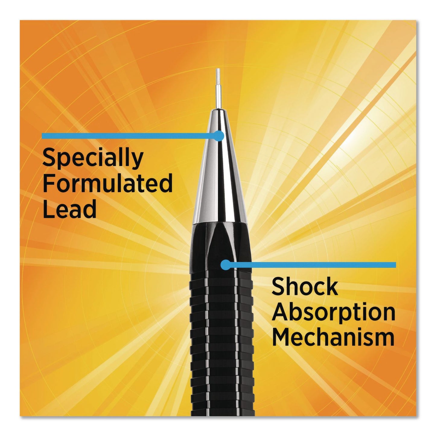 BIC® Break Resistant Pro Mechanical Pencils, 0.7 mm, HB (#2), Black Lead, Black Barrel (BICMVR7P1BLK)