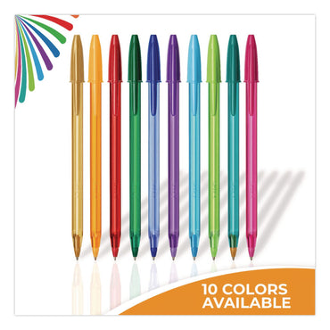BIC® Color Cues Cristal Xtra Smooth Ballpoint Pen, Stick, Medium 1.2 mm, Assorted Ink and Barrel Colors, 60/Box (BICWMSUA60AST)