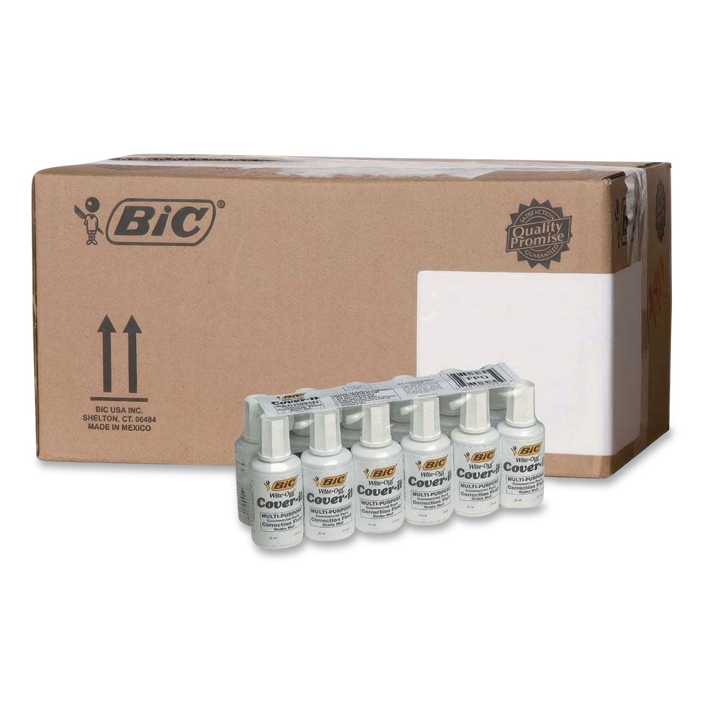 BIC® Cover-It Correction Fluid, Brush Tip Applicator, 20 mL Bottle, 144/Carton (BICWOC12CT)