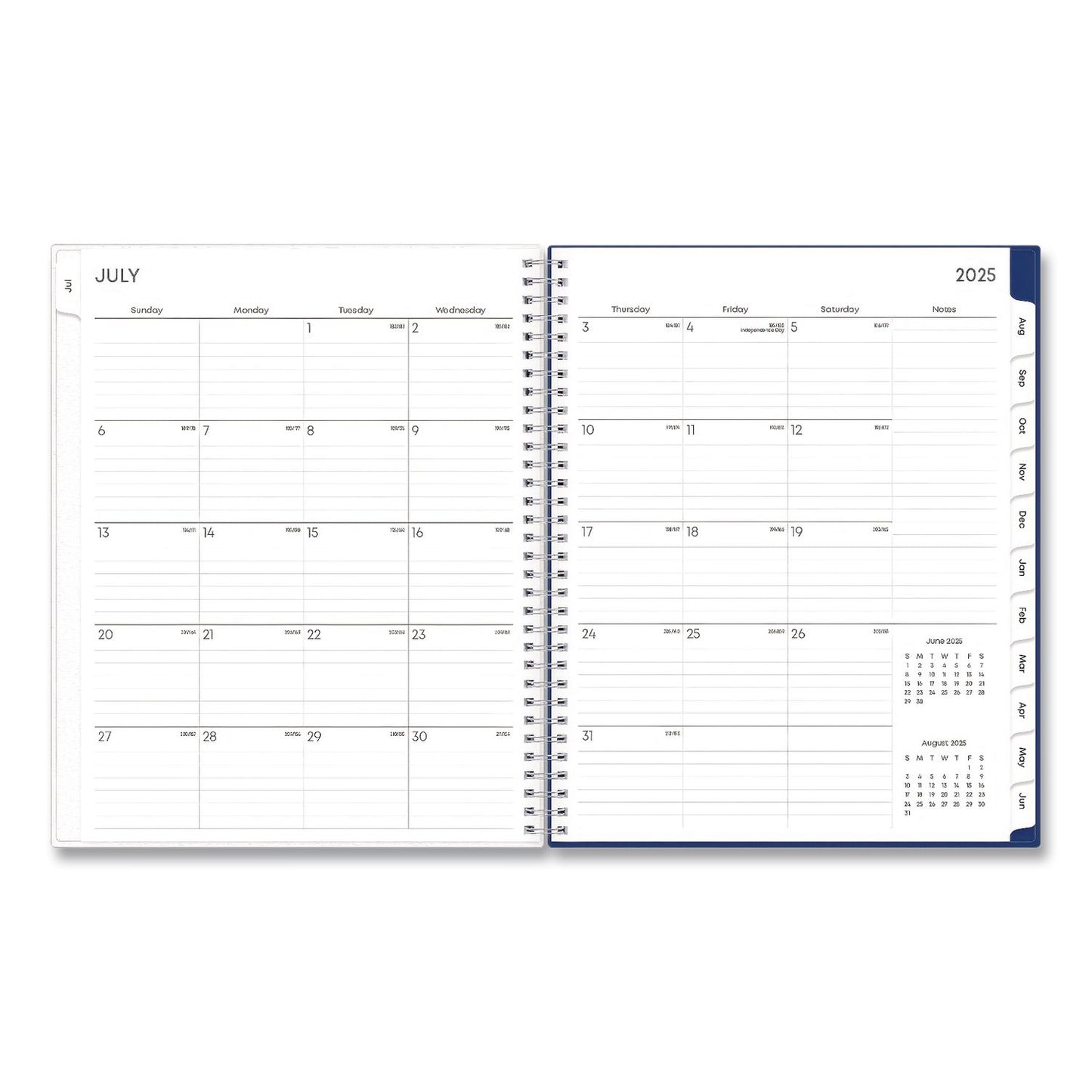 Blue Sky® Blue Block Academic Year Weekly/Monthly Planner, 11 x 8.5, Blue Cover, 12-Month: July 2025 to June 2026 (BLS156066A26)