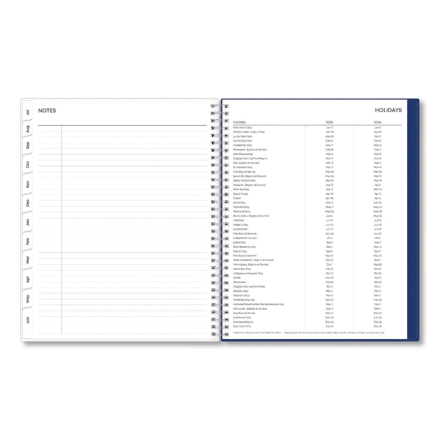 Blue Sky® Blue Block Academic Year Weekly/Monthly Planner, 11 x 8.5, Blue Cover, 12-Month: July 2025 to June 2026 (BLS156066A26)