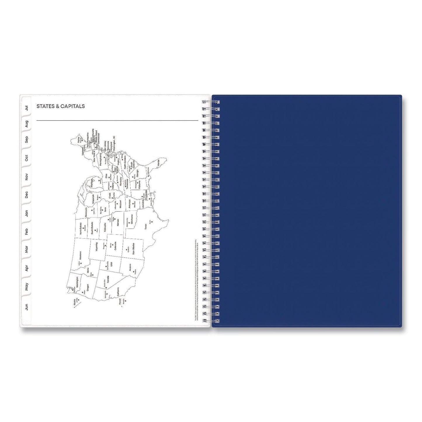Blue Sky® Blue Block Academic Year Weekly/Monthly Planner, 11 x 8.5, Blue Cover, 12-Month: July 2025 to June 2026 (BLS156066A26)