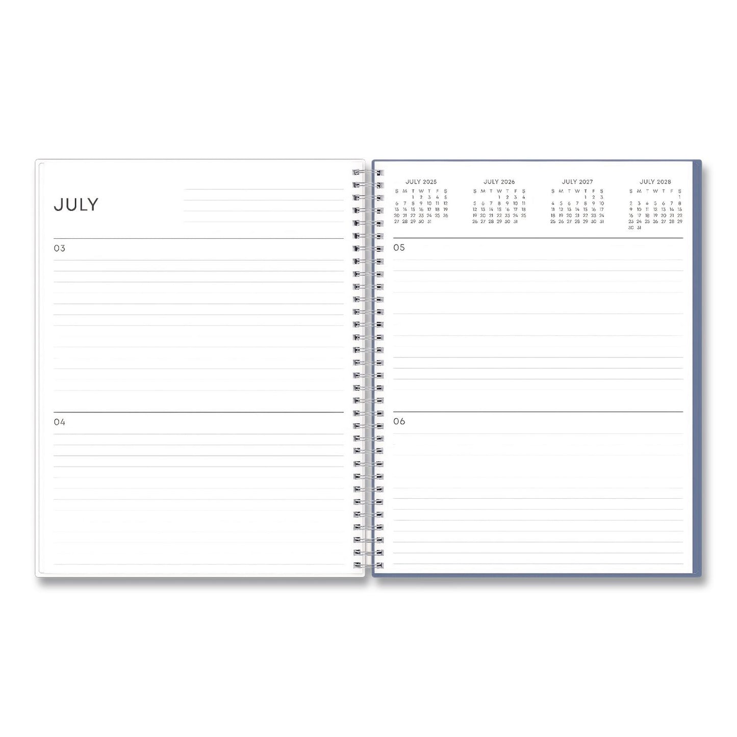 Blue Sky® Tanya Blue Academic Year Daily Planner, Abstract Artwork, 11 x 8.5, Multicolor Cover, Supports Four Academic Years: 2025-2028 (BLS156259)