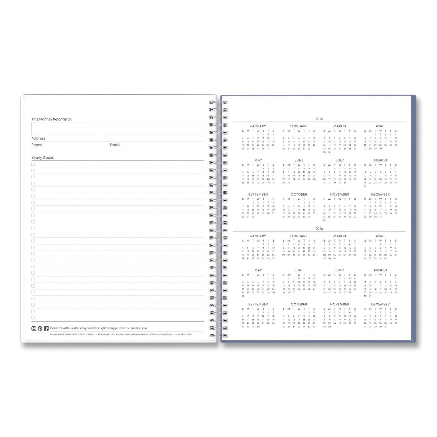 Blue Sky® Tanya Blue Academic Year Daily Planner, Abstract Artwork, 11 x 8.5, Multicolor Cover, Supports Four Academic Years: 2025-2028 (BLS156259)
