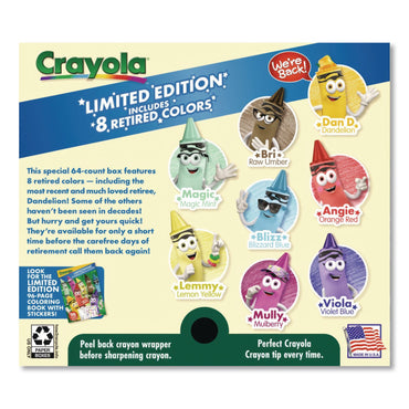 Crayola® Limited Edition Collection Crayons, Regular Size, 64 Assorted Colors, 64/Box (CYO523021)