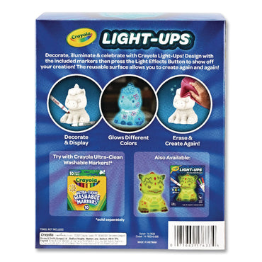 Crayola® Light Ups Recolorable Unicorn with (3) Ultra-Clean Washable Markers, Ages 4 and Up, 4 Pieces (CYO747633)