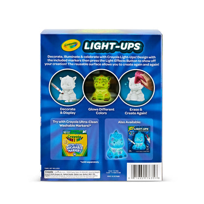 Crayola® Light Ups Recolorable Dragon with (3) Ultra-Clean Washable Markers, Ages 4 and Up, 4 Pieces (CYO747635)