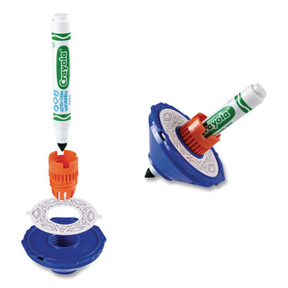 Crayola® Colourwhirls Toy with (1) Rip-Cord Spinner and (1) Ultra-Clean Washable Marker, Ages 6 and Up, 4 Pieces (CYO747645)