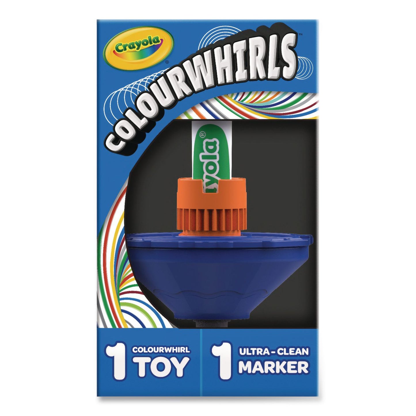 Crayola® Colourwhirls Toy with (1) Rip-Cord Spinner and (1) Ultra-Clean Washable Marker, Ages 6 and Up, 4 Pieces (CYO747645)