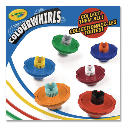 Crayola® Colourwhirls Toy with (3) Rip-Cord Spinners and (3) Ultra-Clean Washable Markers, Ages 6 and Up, 12 Pieces (CYO747647)