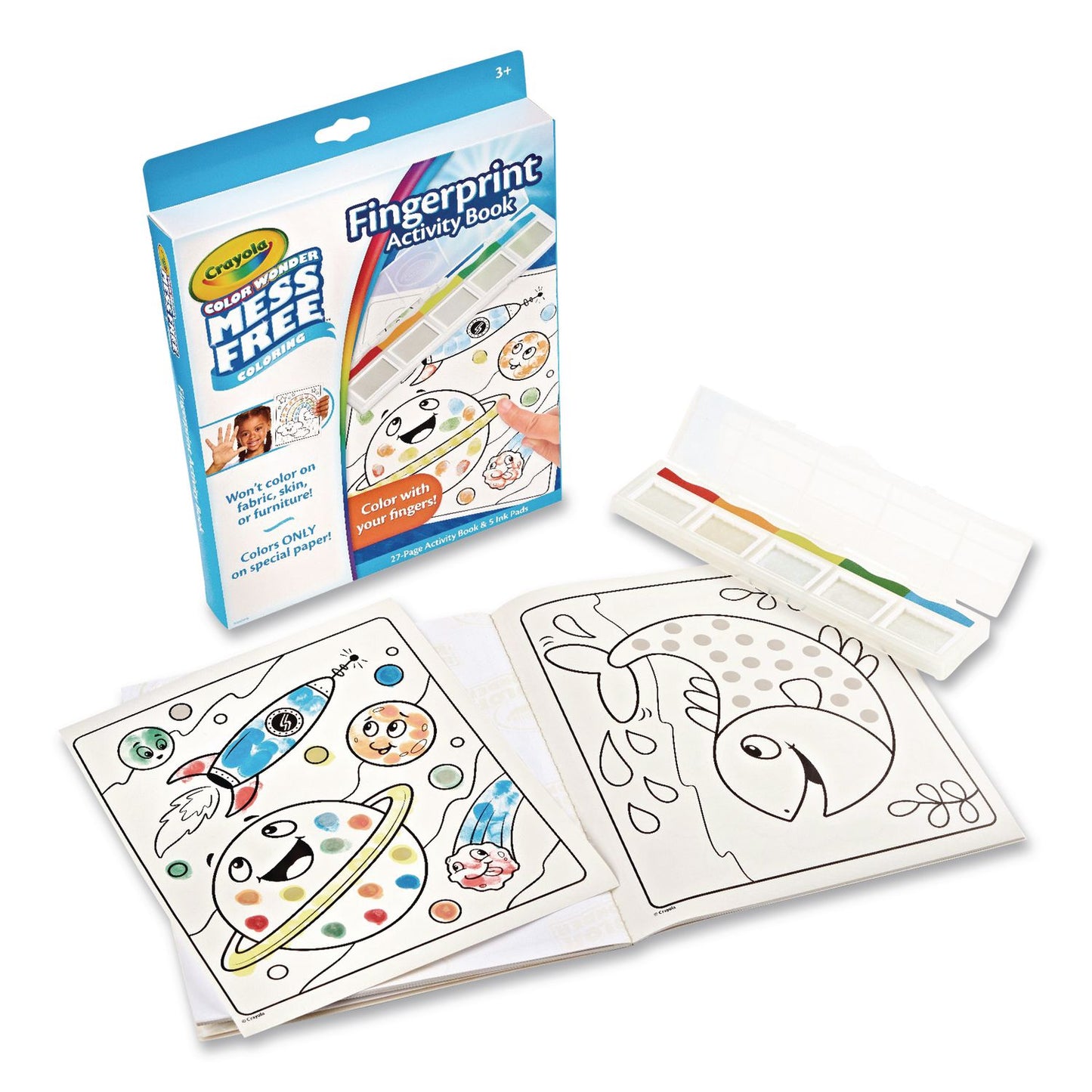 Crayola® Color Wonder Mess Free Coloring Fingerprint Activity Book, Ages 3 and Up, 27 Pages (CYO752842)