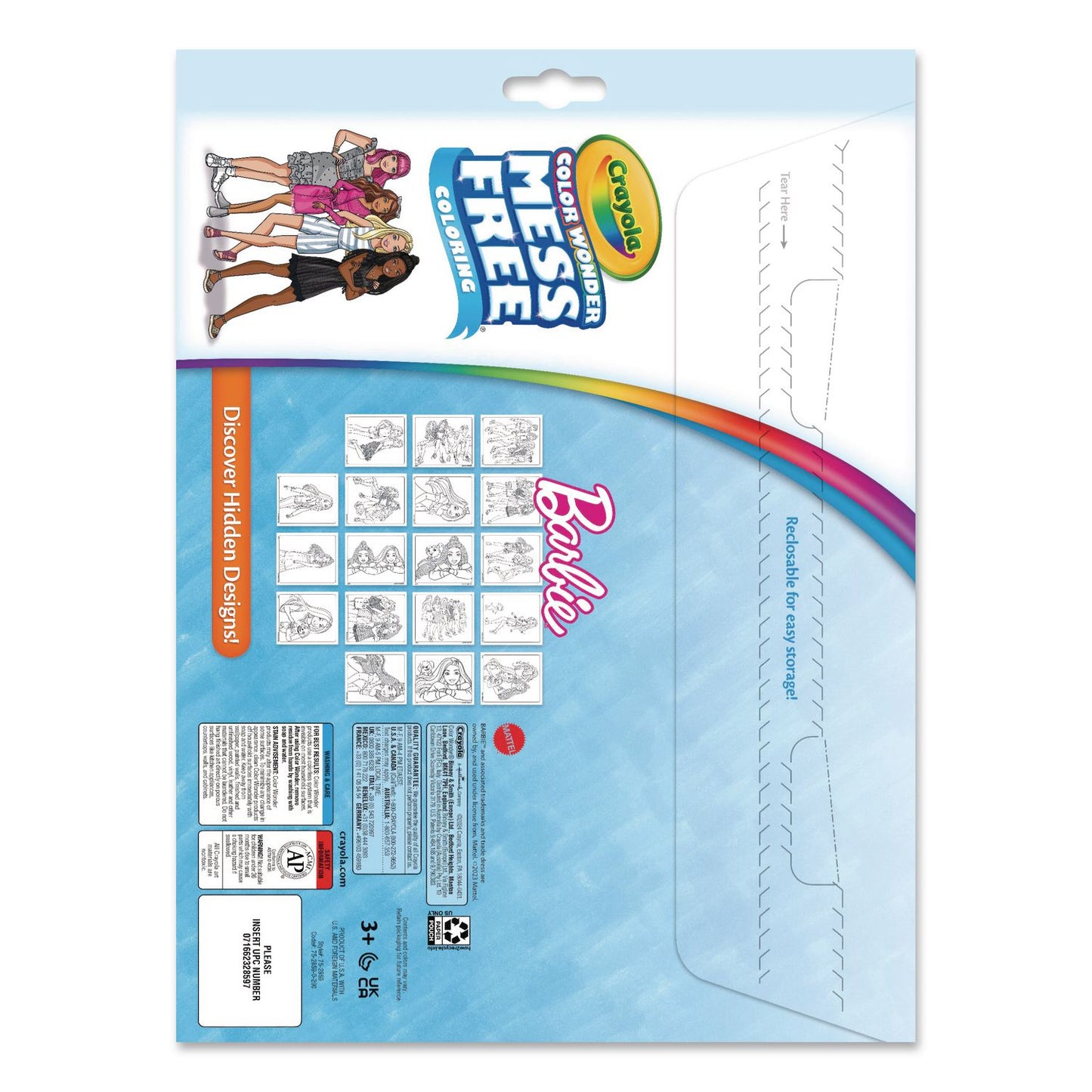 Crayola® Color Wonder Barbie Coloring Pad and Markers, Ages 3 and Up, 18 Pages (CYO752859)