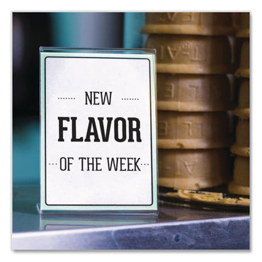 deflecto® Mini Tabletop Sign Holder, 3 x 4 Insert, Clear (DEF20006RT)