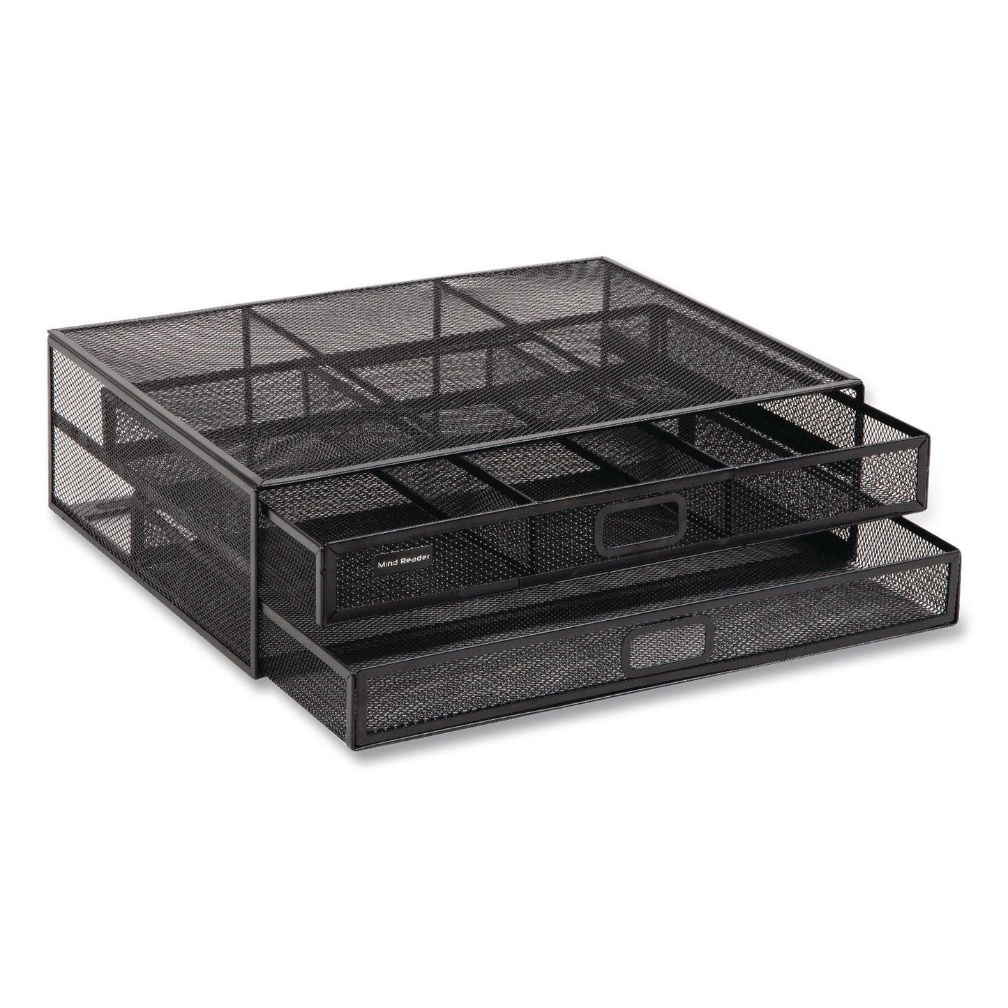 Mind Reader Two-Tier Metal Mesh Monitor Stand Laptop Riser, For 30" Monitors, 15.75 x 11.75 x 4.5, Black, Supports 30 lb (EMS2TDMESHYBLK)