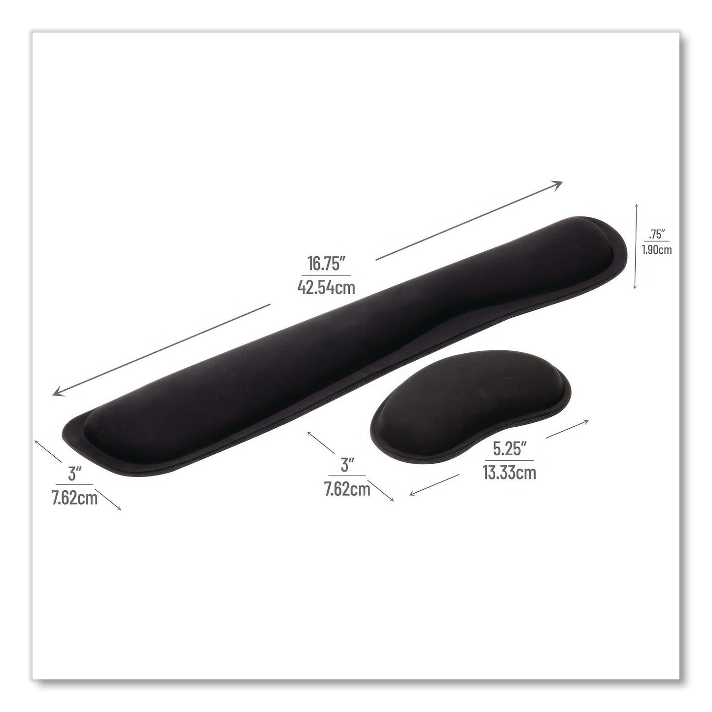 Mind Reader Memory Foam Gaming Ergonomic Keyboard and Mouse Wrist Rest Set, Black (EMSWRESTGELBLK)