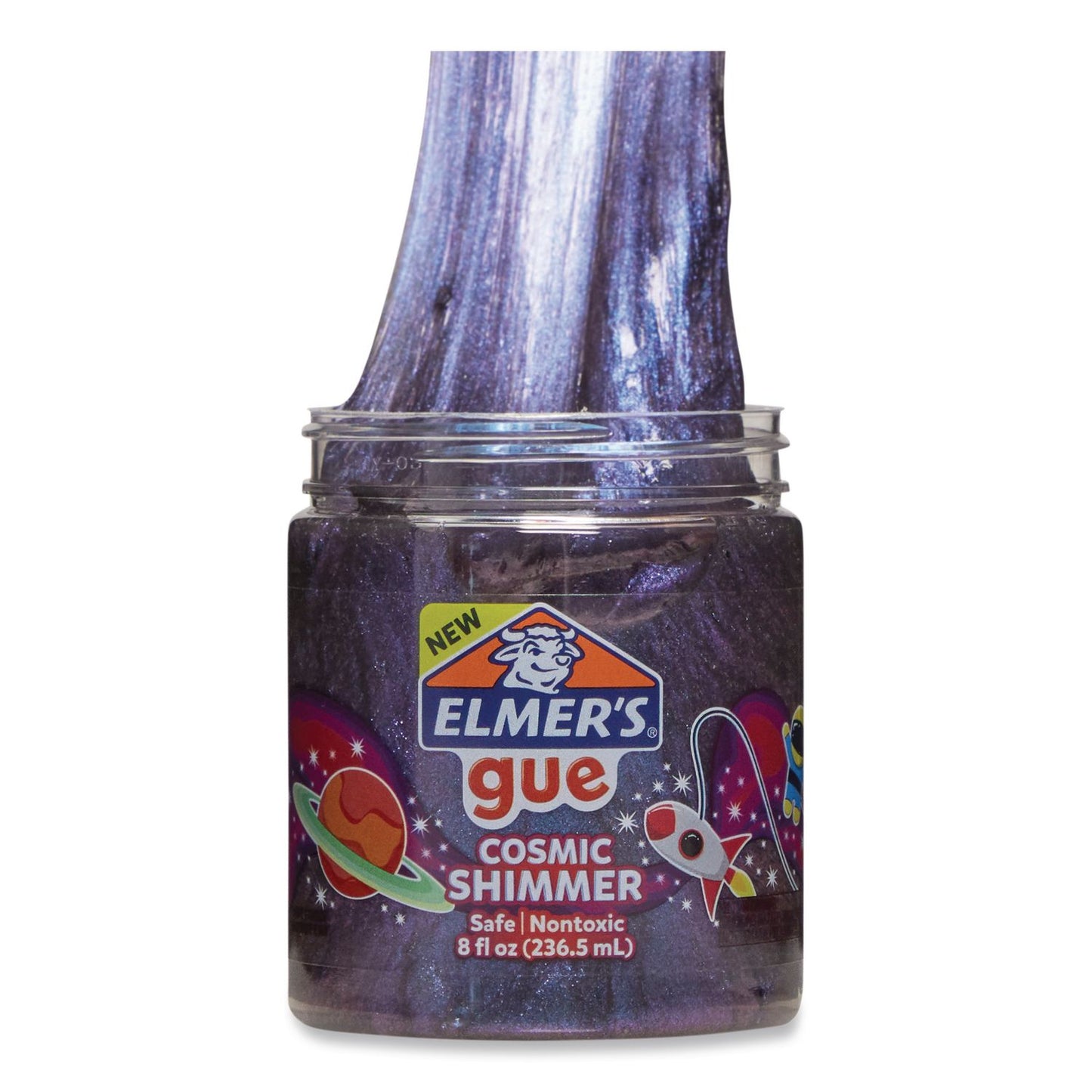 Elmer's® Gue Premade Slime Variety Pack, Blueberry Cloud/Cosmic Shimmer/Fruity Slushie/Glassy Clear, 4/Pack (EPI2130444)