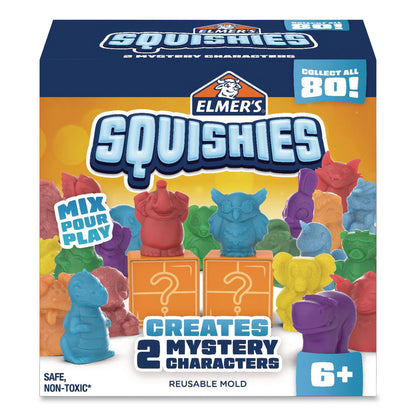 Elmer's® Squishies Kids' Activity Kit with (2) Mystery Character Molds, Ages 6 and Up, 12 Pieces (EPI2176574)