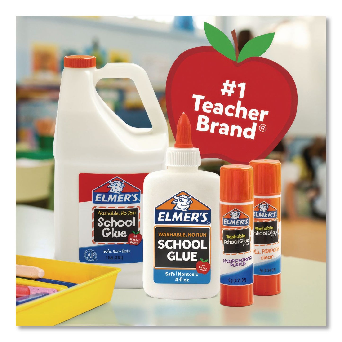 Elmer's® Washable School Glue, 4 oz, Dries Clear, 12/Pack (EPIE304SP)