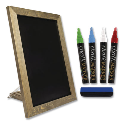Excello Global Products® Magnetic Tabletop Chalkboard, Black Surface, Brown Wood Frame, 11 x 15 (EXOEGPHD0100S)