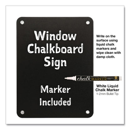 Excello Global Products® Window Chalkboard, Black Surface, 10.5 x 14 (EXOEGPHD0513S)