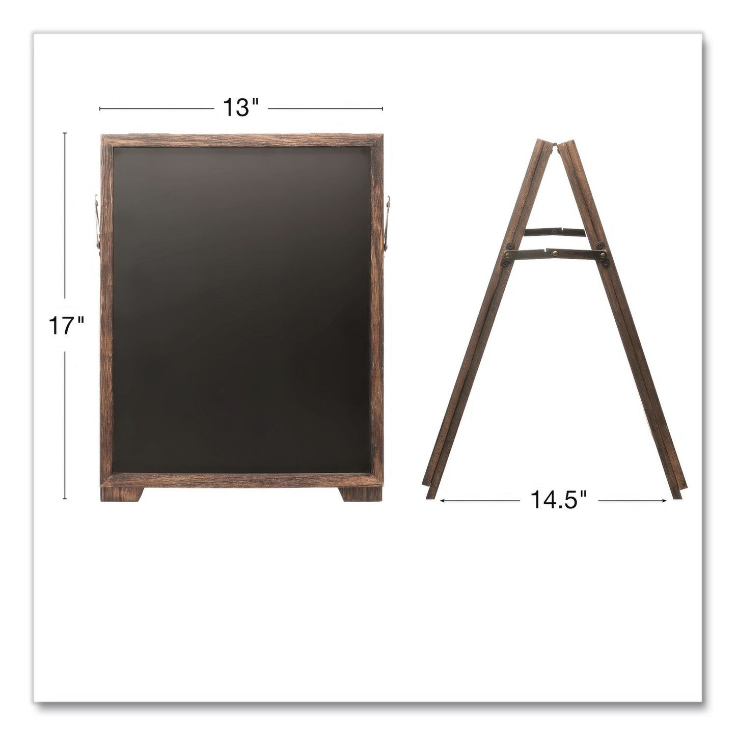 Excello Global Products® Desktop A-Frame Chalkboard, Black Surface, Brown Wood Frame, 13 x 14.5 x 17 (EXOEGPHD0547)