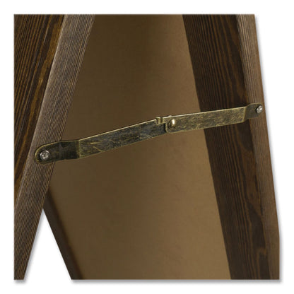 Excello Global Products® Indoor/Outdoor A-Frame Sidewalk Sign, Black 18 x 29 Surface, Brown Frame, 22 x 25 x 40 (EXOGPP0001S)
